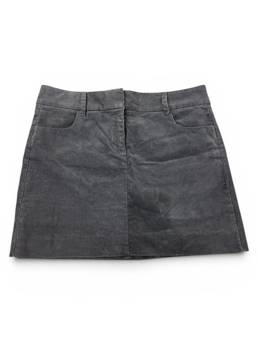 J Crew Gray Corduroy Mini Skirt